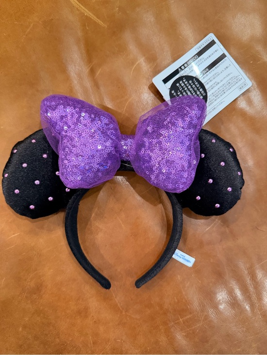 Disney Accessories - Tokyo Disney Sea Black Minnie Ear Headband with Purple Sequin Bow